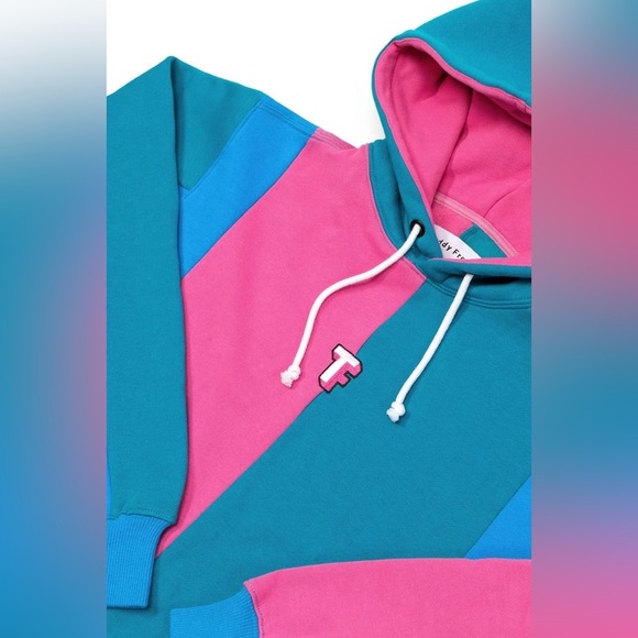 Teddy Fresh•Colorblock Hoodie Embroidered Logo Men’s Large – 80% Cotton